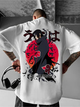 Men’s Anime Graphic T-Shirt – Black & Red Design, Summer Casual
