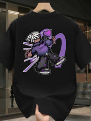 Men's Heavyweight Cotton Graphic T-Shirt – Vibrant Purple & White Lettering