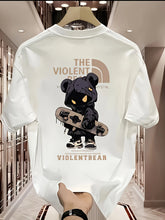 Heavyweight Cotton T-Shirt – Violent Bear Print, Street Style