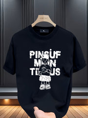 Men’s Cotton Graphic T-Shirt – Bold Letter & Character Print, Summer Fit