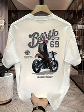 Heavyweight Cotton Graphic T-Shirt – "Be Up" Rider Print, Relaxed Fit