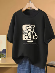 Women's & Teens' Cute Bear Graphic T-Shirt – Playful Honey Bear Print
