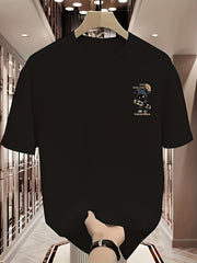 Heavyweight Cotton T-Shirt – Violent Bear Print, Street Style