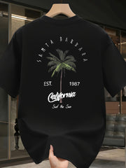 Men's 100% Cotton Vintage California T-Shirt – "Sound of the Sun" Palm Tree Graphic