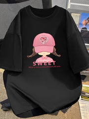 Women's Y2K Cartoon Graphic T-Shirt – "Sweet & Sassy" Cotton Tee