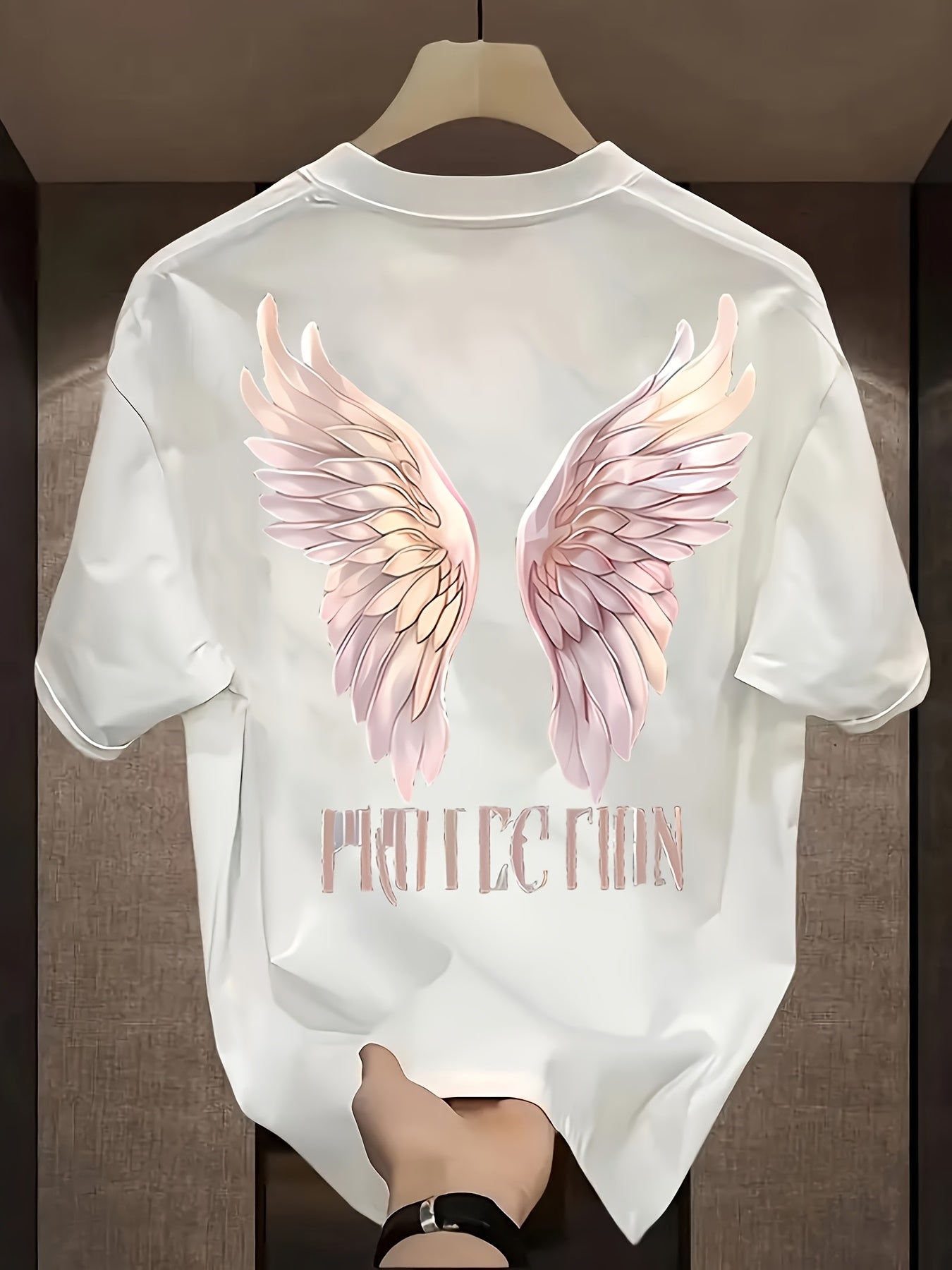 Unisex "Protection" Graphic T-Shirt – Black Wings Design | Relaxed Fit, Casual Summer Tee