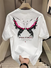 Heavyweight 100% Cotton Men's Oversized Butterfly Graphic Tee – Asymmetrical Hem