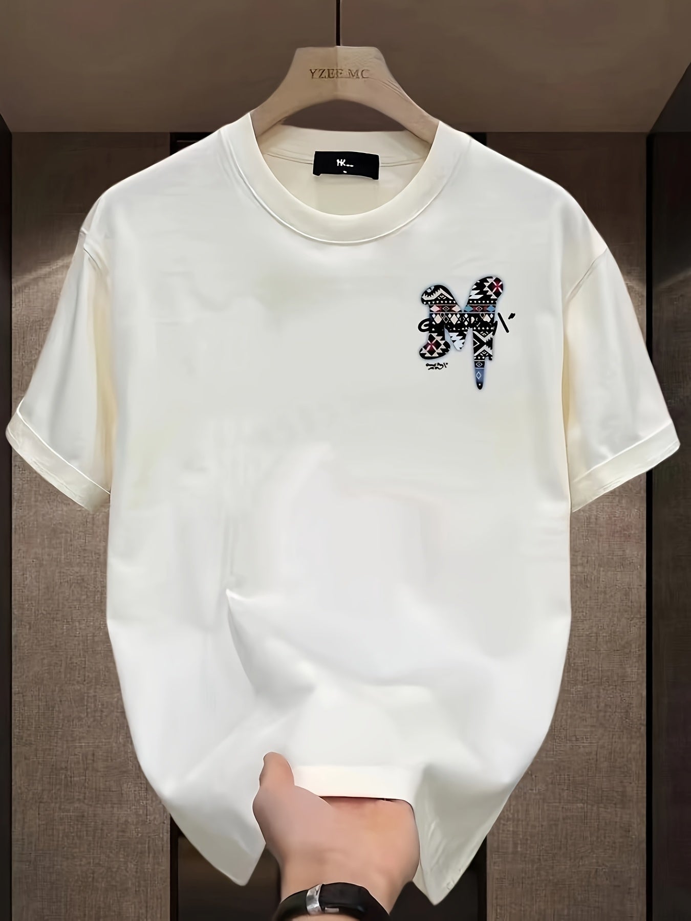 Men's Loose Fit Cotton "GOODDAY" Graphic T-Shirt – Black Summer Casual Tee