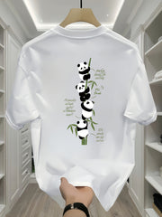 Men's Heavyweight Cotton Panda Graphic T-Shirt – Loose Fit Casual Tee