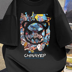Men's Graffiti Style T-Shirt – 100% Cotton, Regular Fit Summer Streetwear