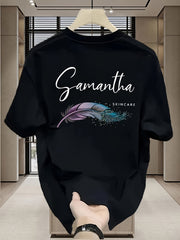 Men’s Heavyweight 100% Cotton T-Shirt – Feather Graphic | Regular Fit | Soft, Comfortable Summer Tee