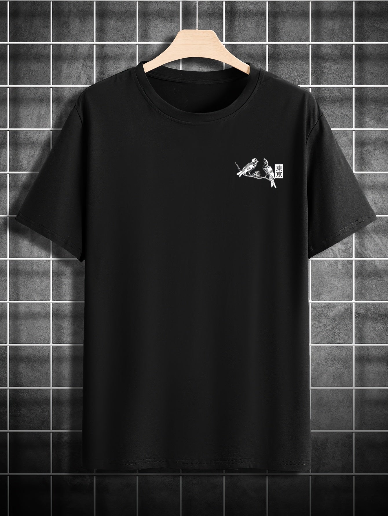 Men’s Casual Floral & Bird Print T-Shirt – 100% Cotton