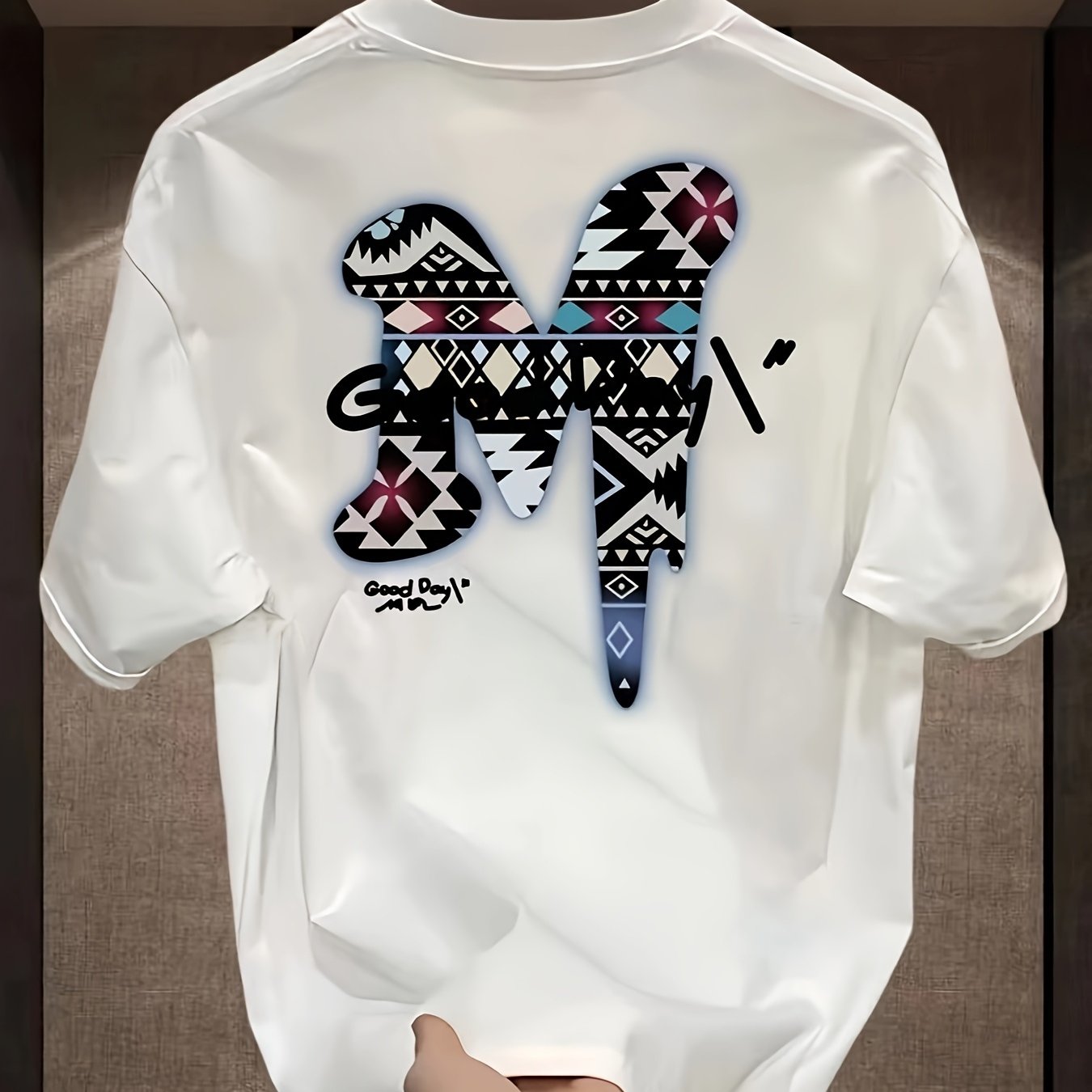 Men's Loose Fit Cotton Graphic T-Shirt – "GOODDAY" Print