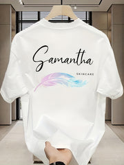 Men’s Heavyweight 100% Cotton T-Shirt – Feather Graphic | Regular Fit | Soft, Comfortable Summer Tee