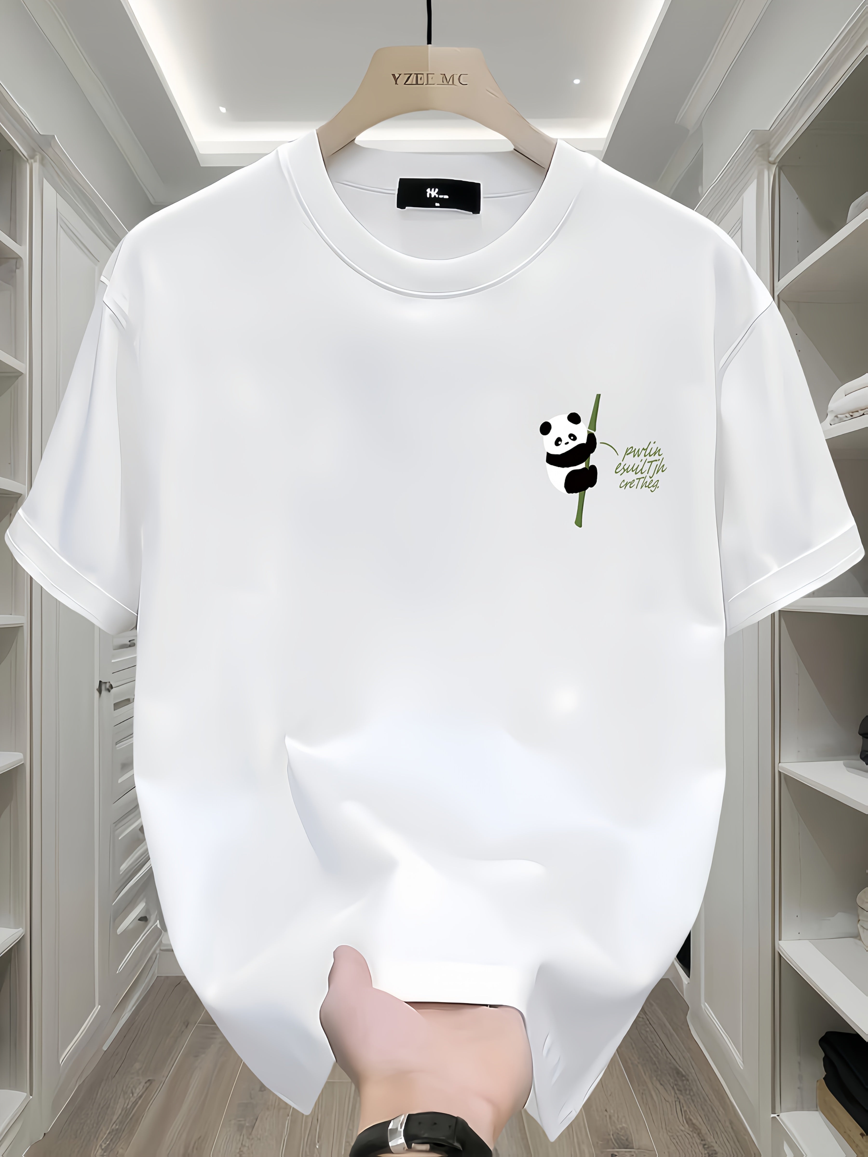 Men's Heavyweight Cotton Panda Graphic T-Shirt – Loose Fit Casual Tee