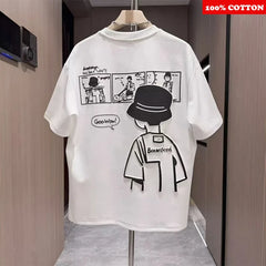 T-shirt Men's Summer 2025 New 100% Cotton Personalized Print T-shirt