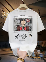 Men's Anime Graphic T-Shirt – Heavyweight Cotton, Loose Fit