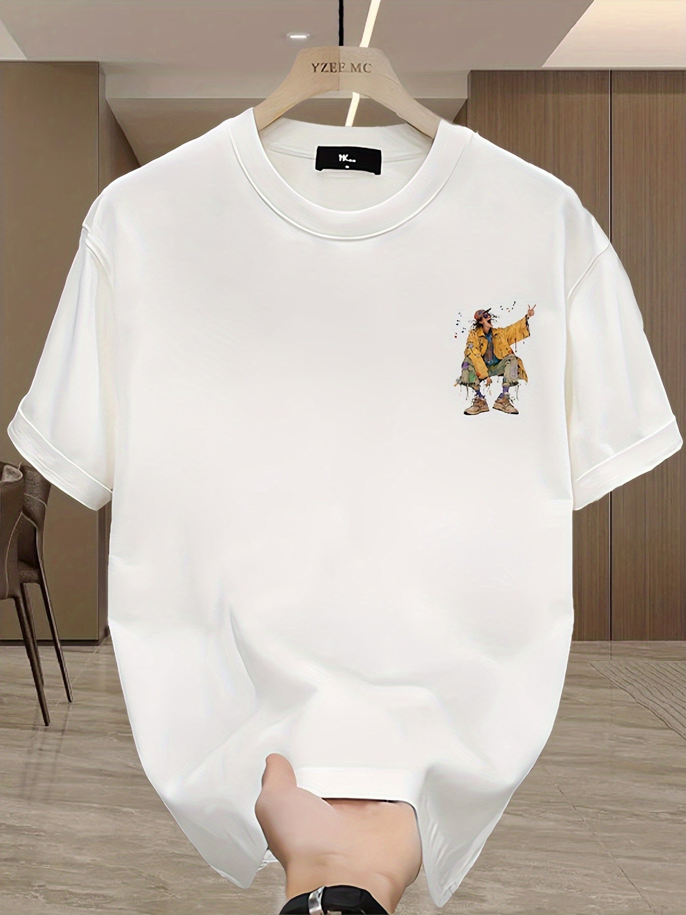 Men's Splatter Print T-Shirt – 100% Cotton, Artistic Streetwear Summer Tee
