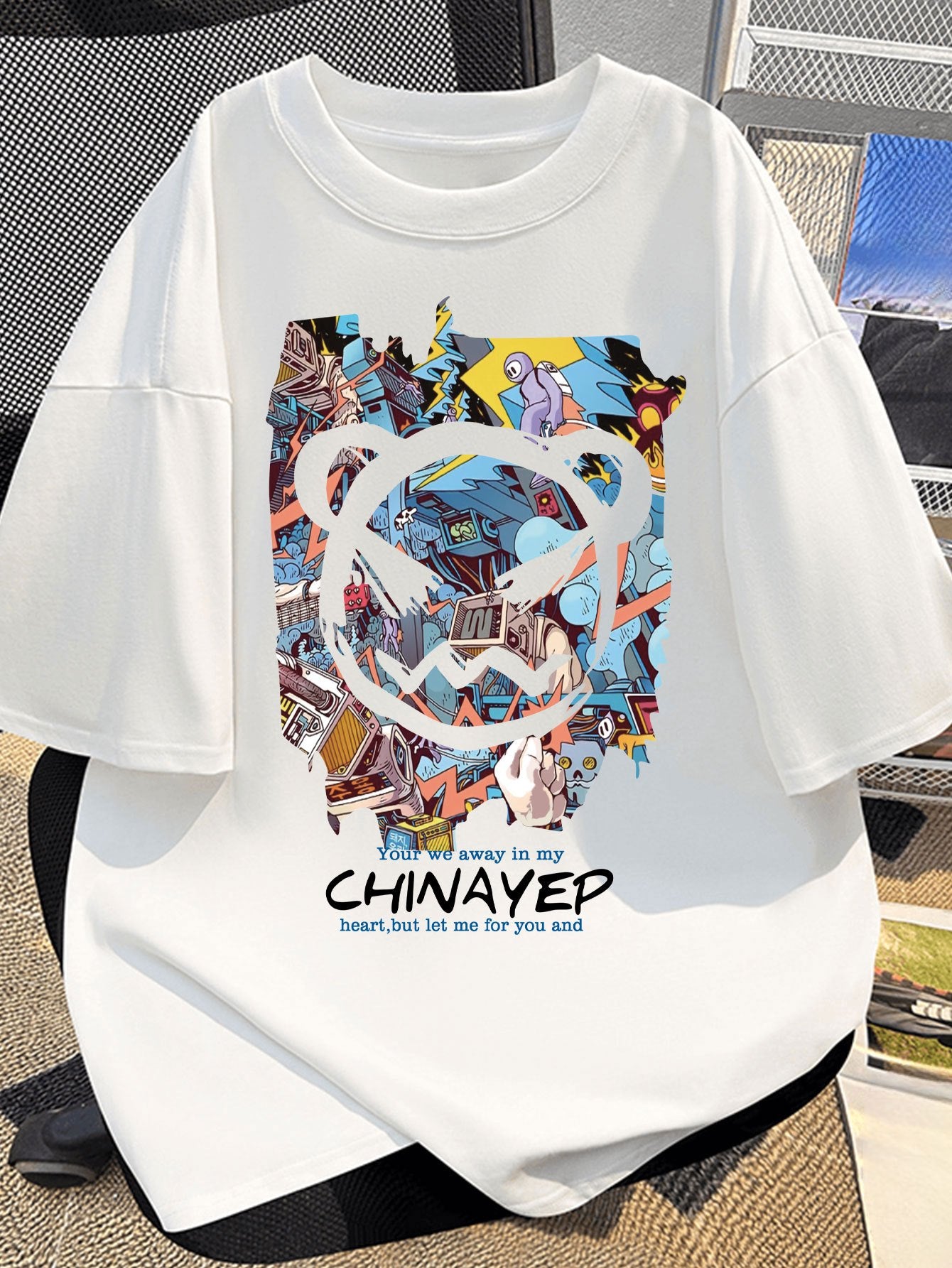 Men's Graffiti Style T-Shirt – 100% Cotton, Regular Fit Summer Streetwear