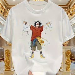 Men’s Heavy Cotton T-Shirt – Cartoon Pattern Street Style